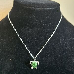 Green Turtle Pendant Necklace